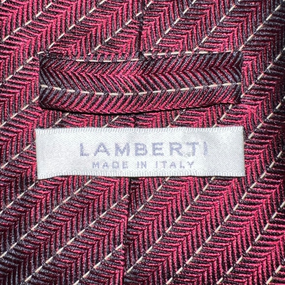Lamberti Maroon & Cream Abstract Tie - Picture 4 of 6